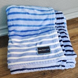 Nautica Kids Blue White Ombre Stripe Throw
